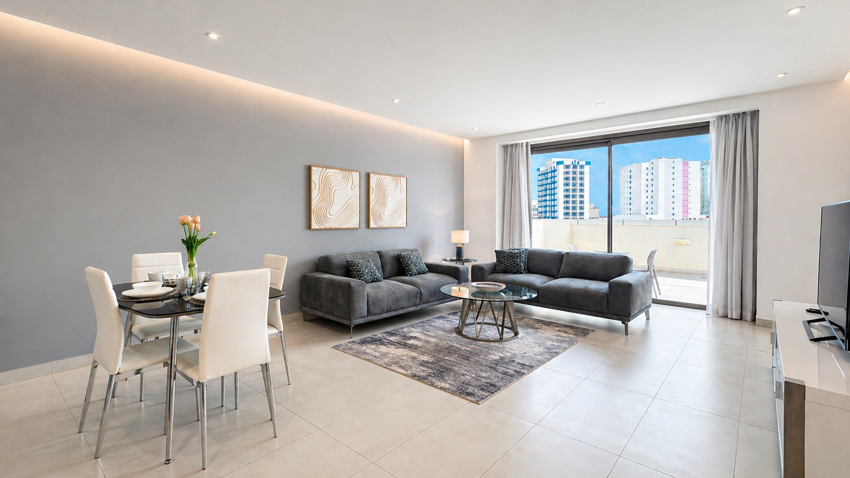 Modern 1BR for Rent with Large Terrace in Amwaj