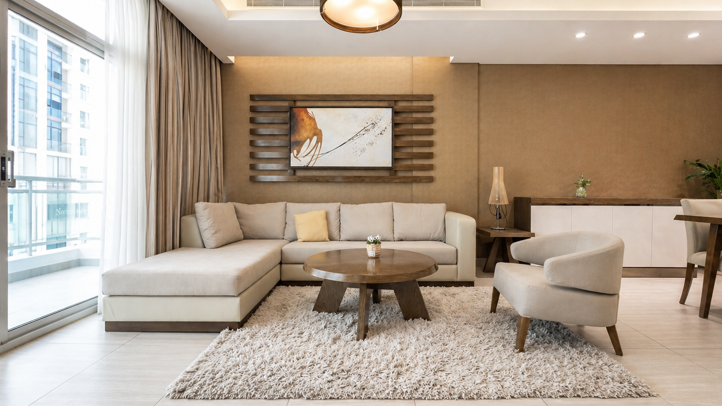 Modern 3BR Apartment with Balcony and Free WiFi