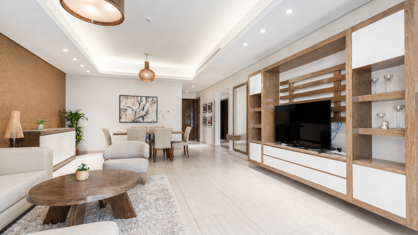 Modern 3BR Apartment with Balcony and Free WiFi