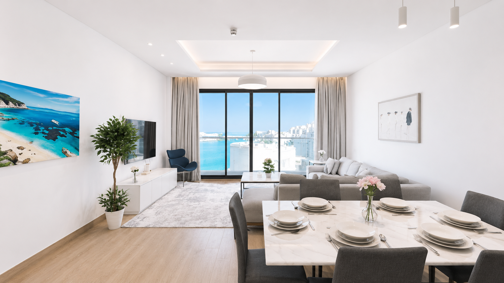 Pets Friendly 2BR for Rent | Modern and Sea View