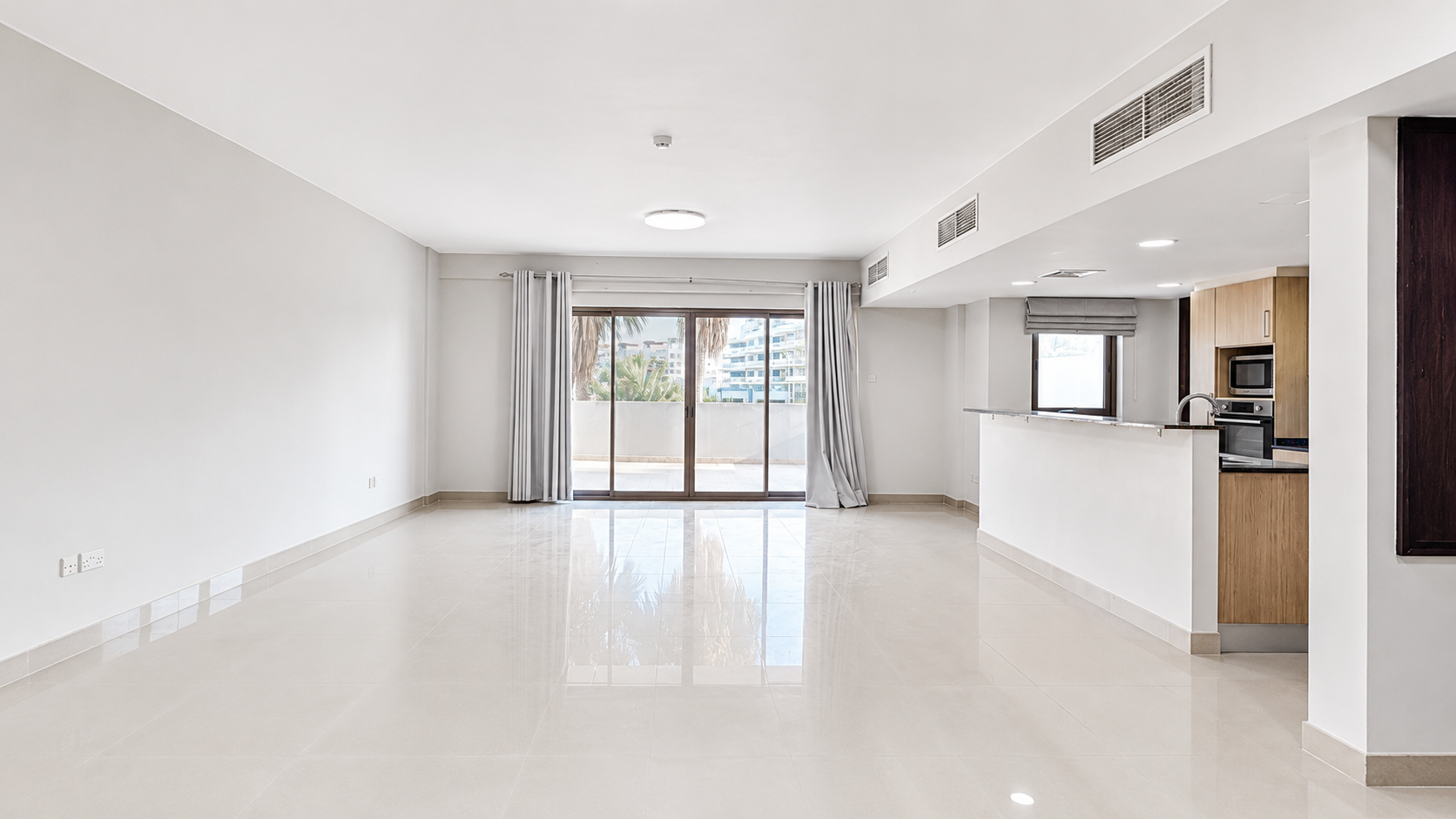 3BR + Maid Semi furnished with patio for rent 