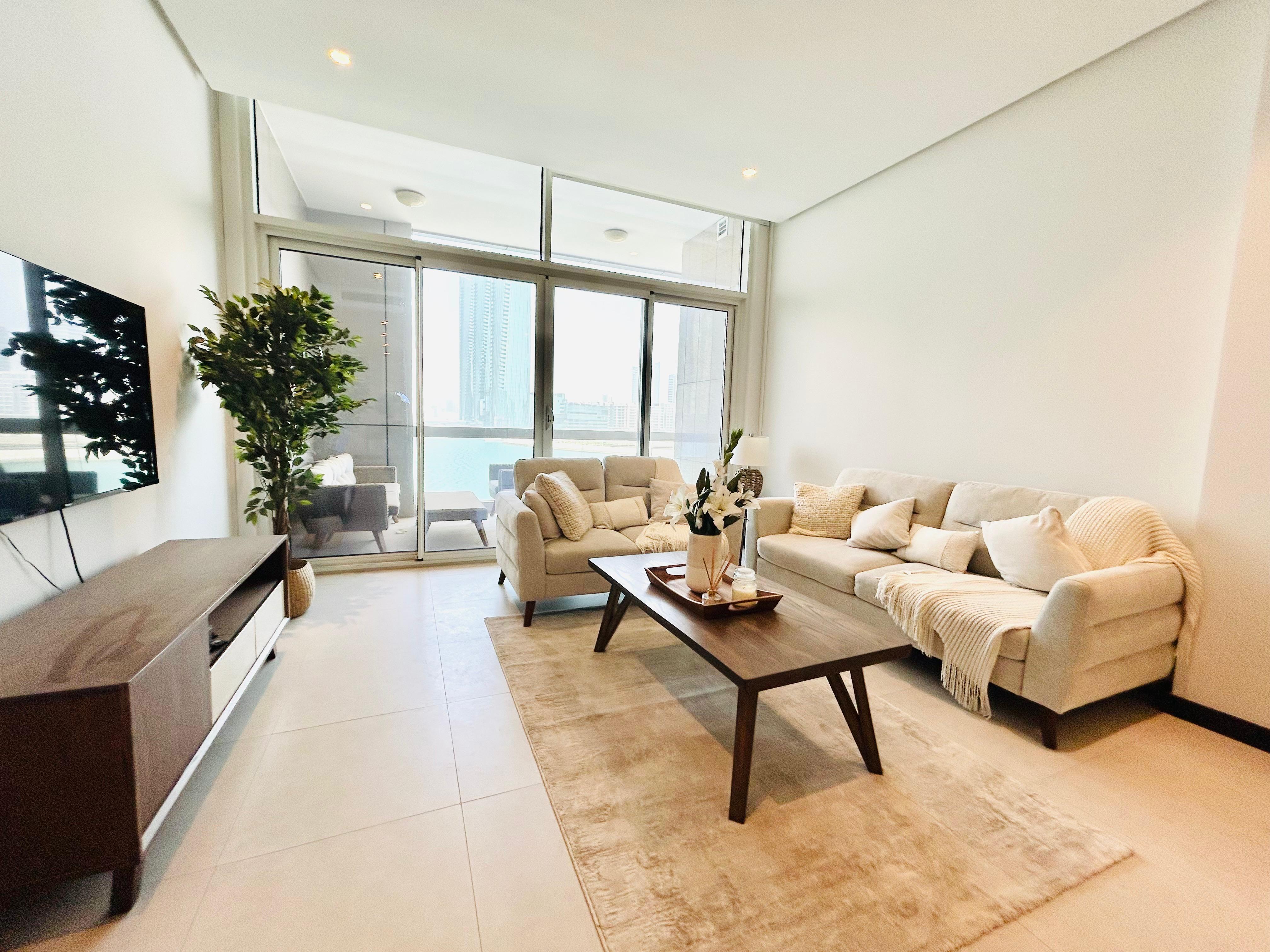 Sea view three bedrooms with maids room 