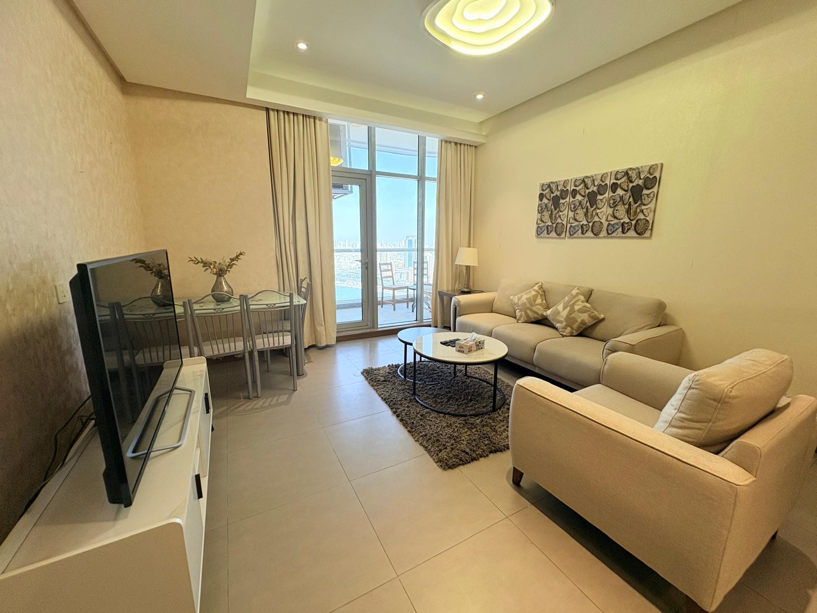 Sea & City View 1BR | Furnished | Internet Included